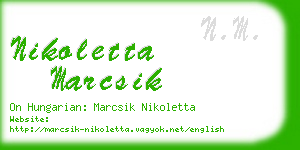 nikoletta marcsik business card